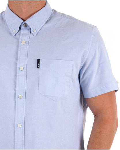 Ben Sherman – Kurzärmliges Oxford-Hemd in Himmelblau