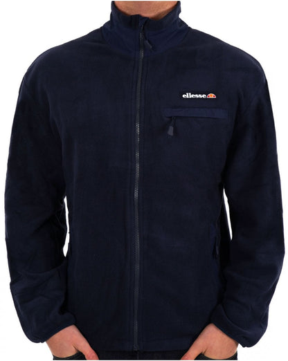 Ellesse – Fleece-Oberteil mit Reißverschluss in Marineblau