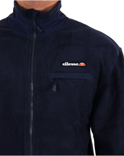 Ellesse – Fleece-Oberteil mit Reißverschluss in Marineblau