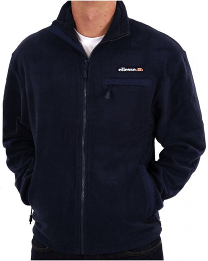 Ellesse – Fleece-Oberteil mit Reißverschluss in Marineblau