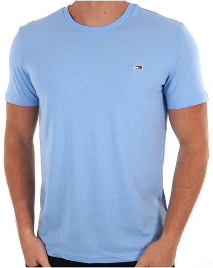 Tommy Jeans – Jaspe – T-Shirt in Blau meliert