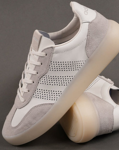 Adidas Barreda Leder-Sneakers Weiß/Graue Eissohle