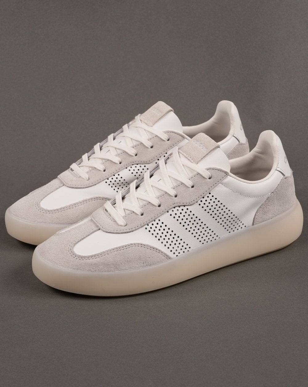 Adidas Barreda Leder-Sneakers Weiß/Graue Eissohle