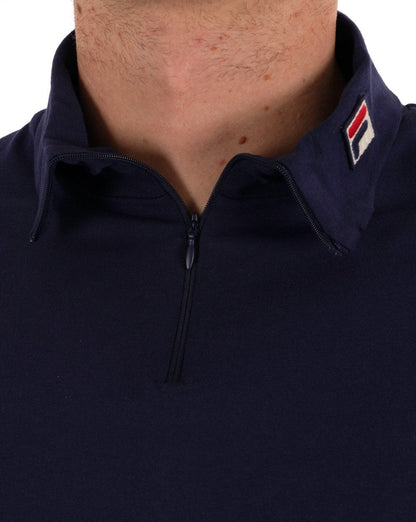 Fila Vintage Neil Rollkragenpullover mit Reißverschluss, Marineblau