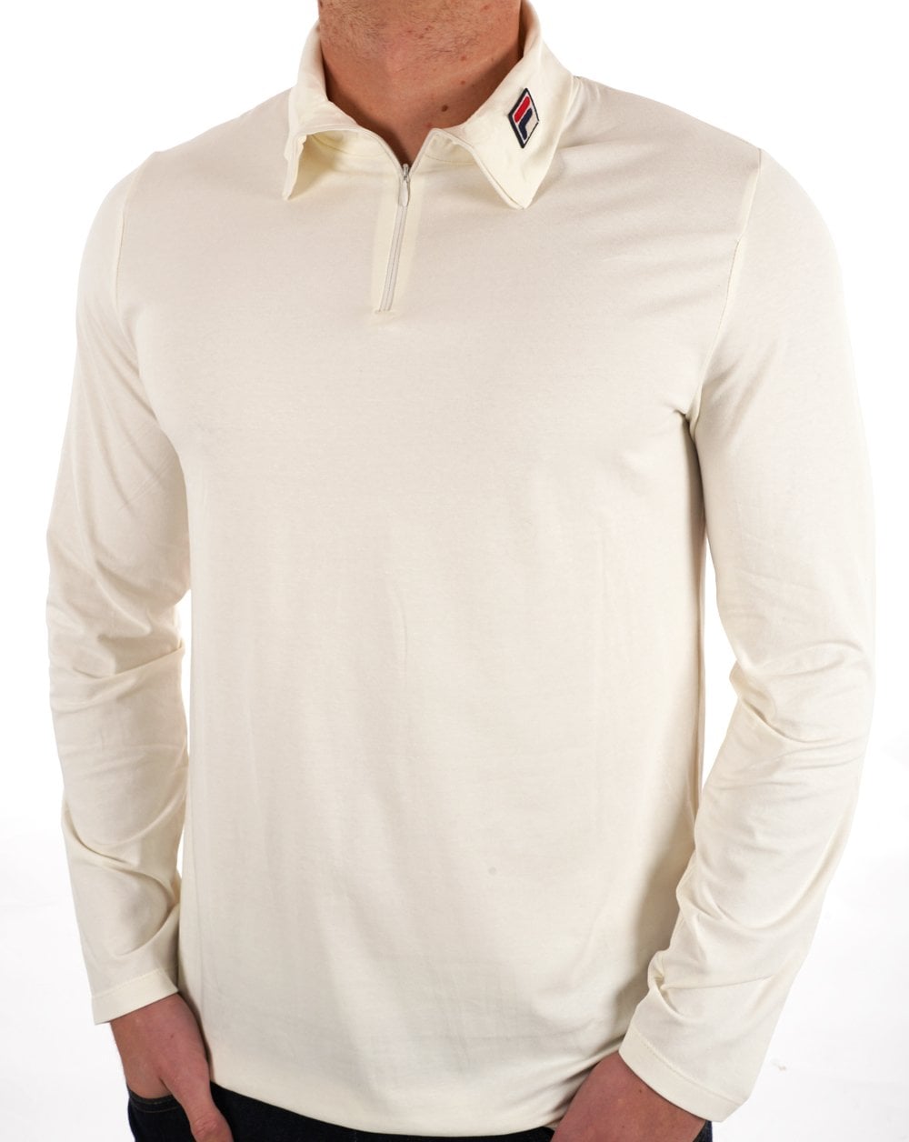 Fila Vintage Neil Rollkragenpullover mit Reißverschluss Gardenia