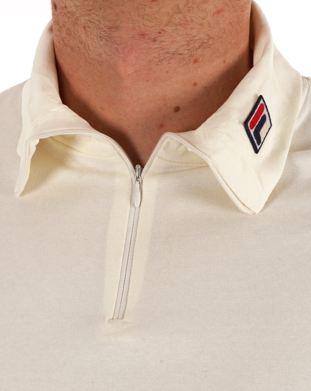 Fila Vintage Neil Rollkragenpullover mit Reißverschluss Gardenia