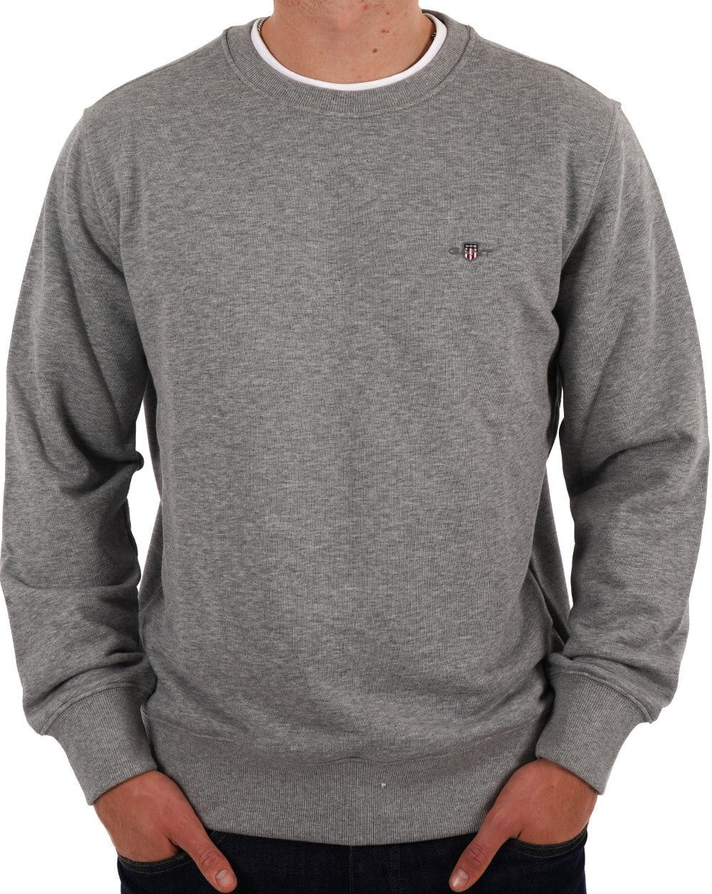 Gant Shield Crew Sweatshirt Grau Melange
