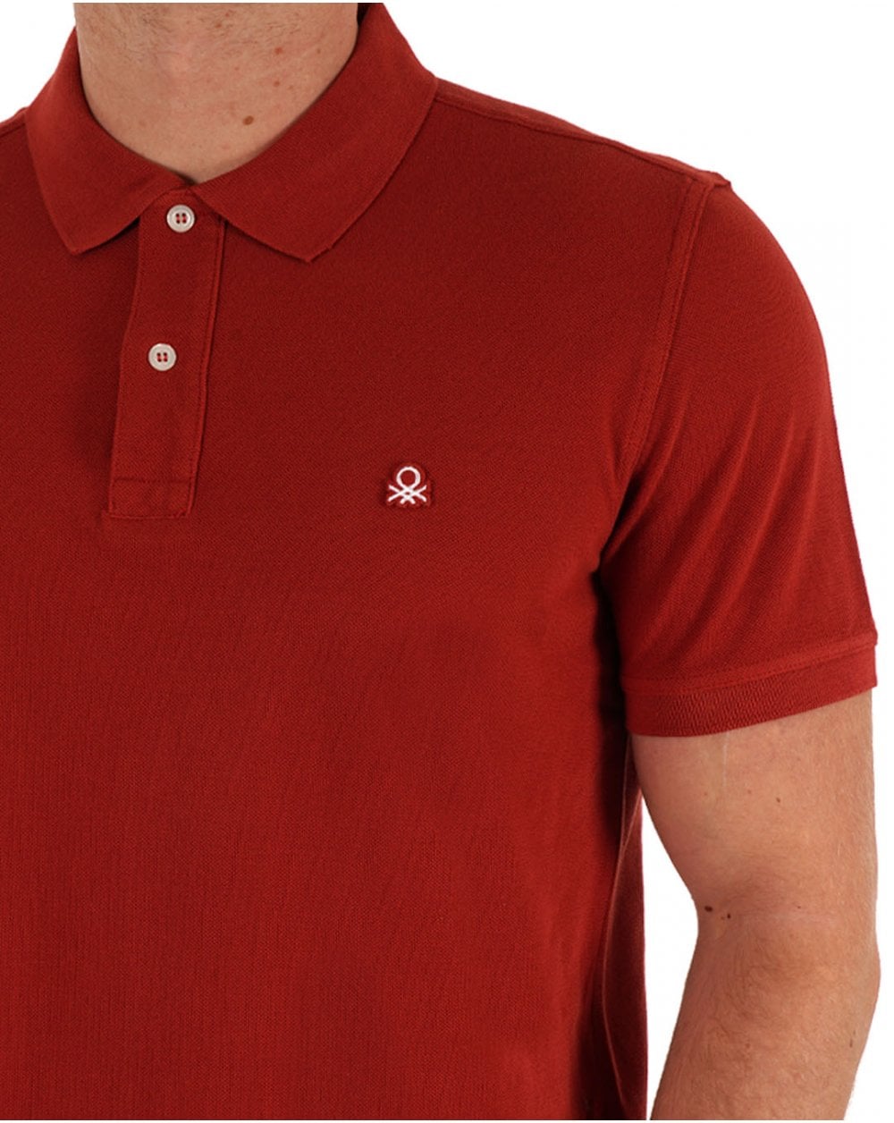 Benetton Poloshirt Dunkelrot