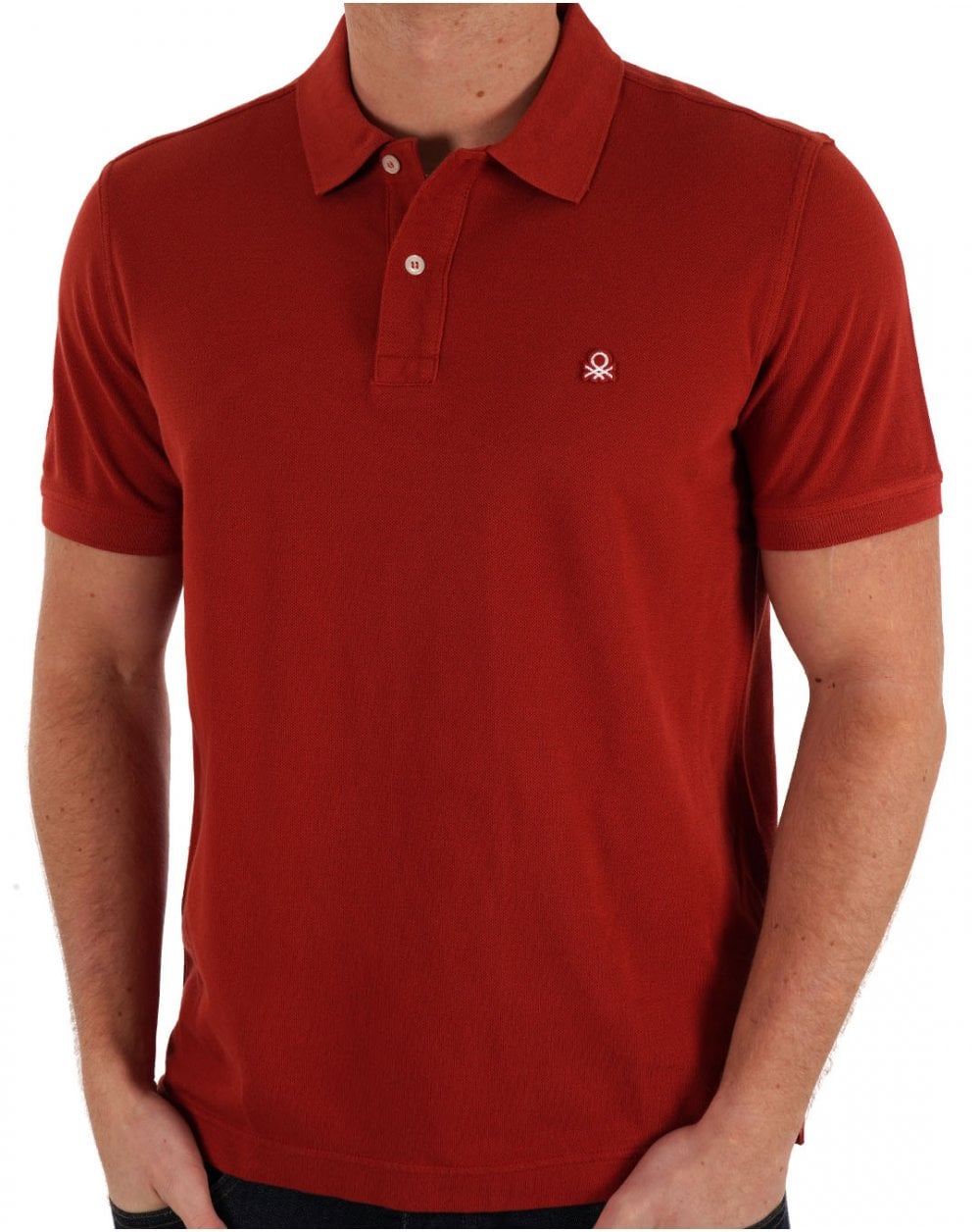 Benetton Poloshirt Dunkelrot
