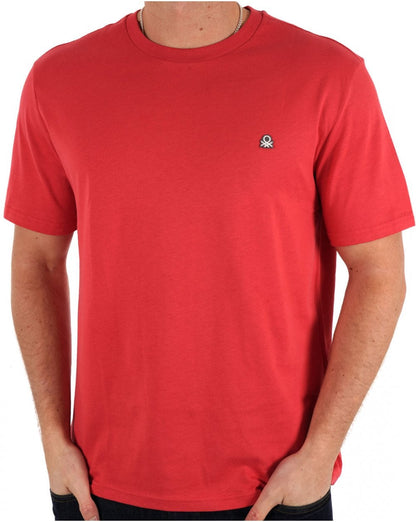 Benetton T-Shirt mit kleinem Logo Himbeere