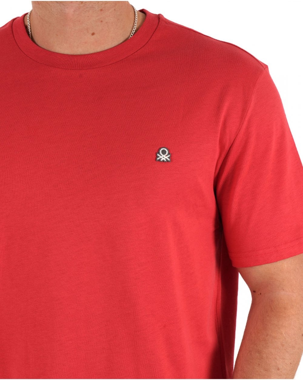 Benetton T-Shirt mit kleinem Logo Himbeere