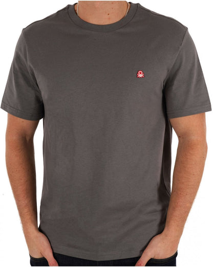Benetton T-Shirt mit kleinem Logo in Anthrazit