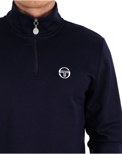 Sergio Tacchini Trainingsoberteil mit 1/4-Reißverschluss, Marineblau