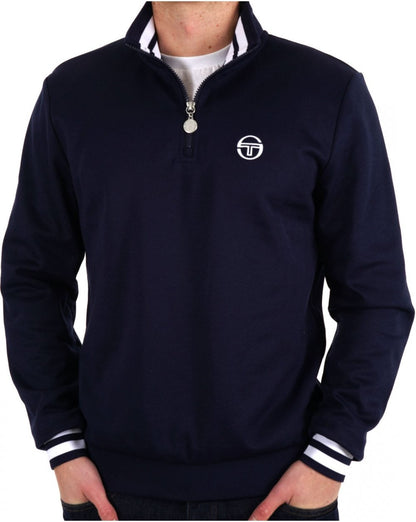 Sergio Tacchini Trainingsoberteil mit 1/4-Reißverschluss, Marineblau
