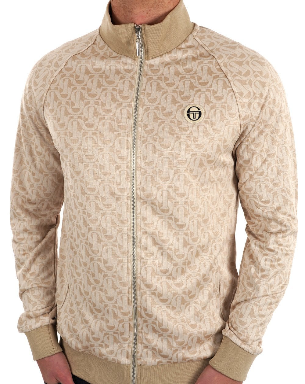 Sergio Tacchini Monogramm-Trainingsoberteil Elfenbein