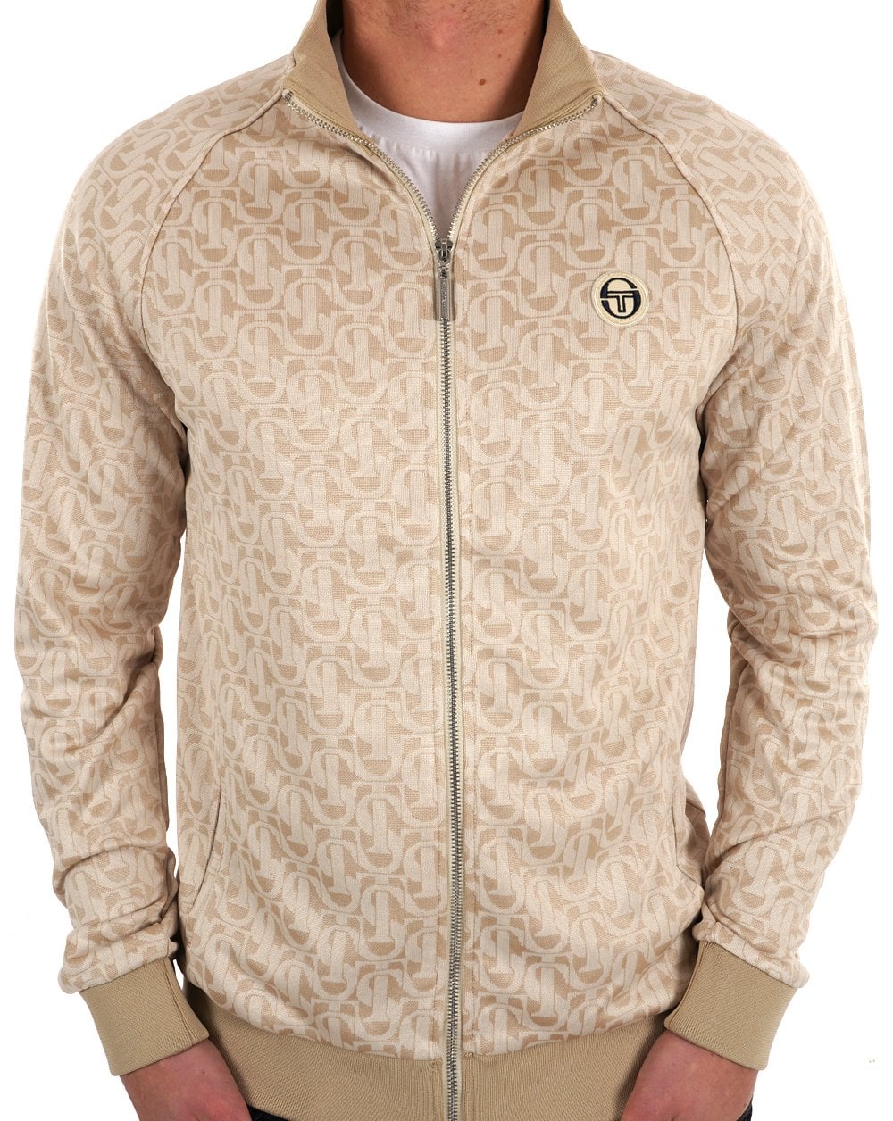 Sergio Tacchini Monogramm-Trainingsoberteil Elfenbein