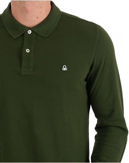 Benetton Langarm-Poloshirt Dark Forest
