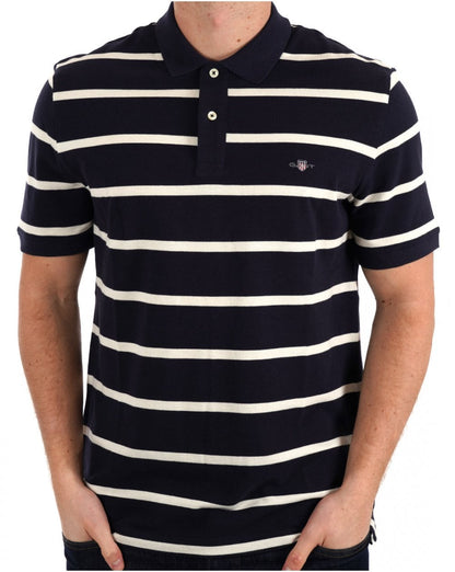 Gant Gestreiftes Poloshirt Marineblau
