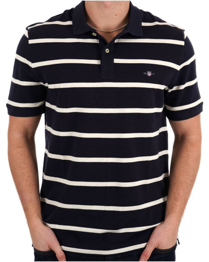 Gant Gestreiftes Poloshirt Marineblau
