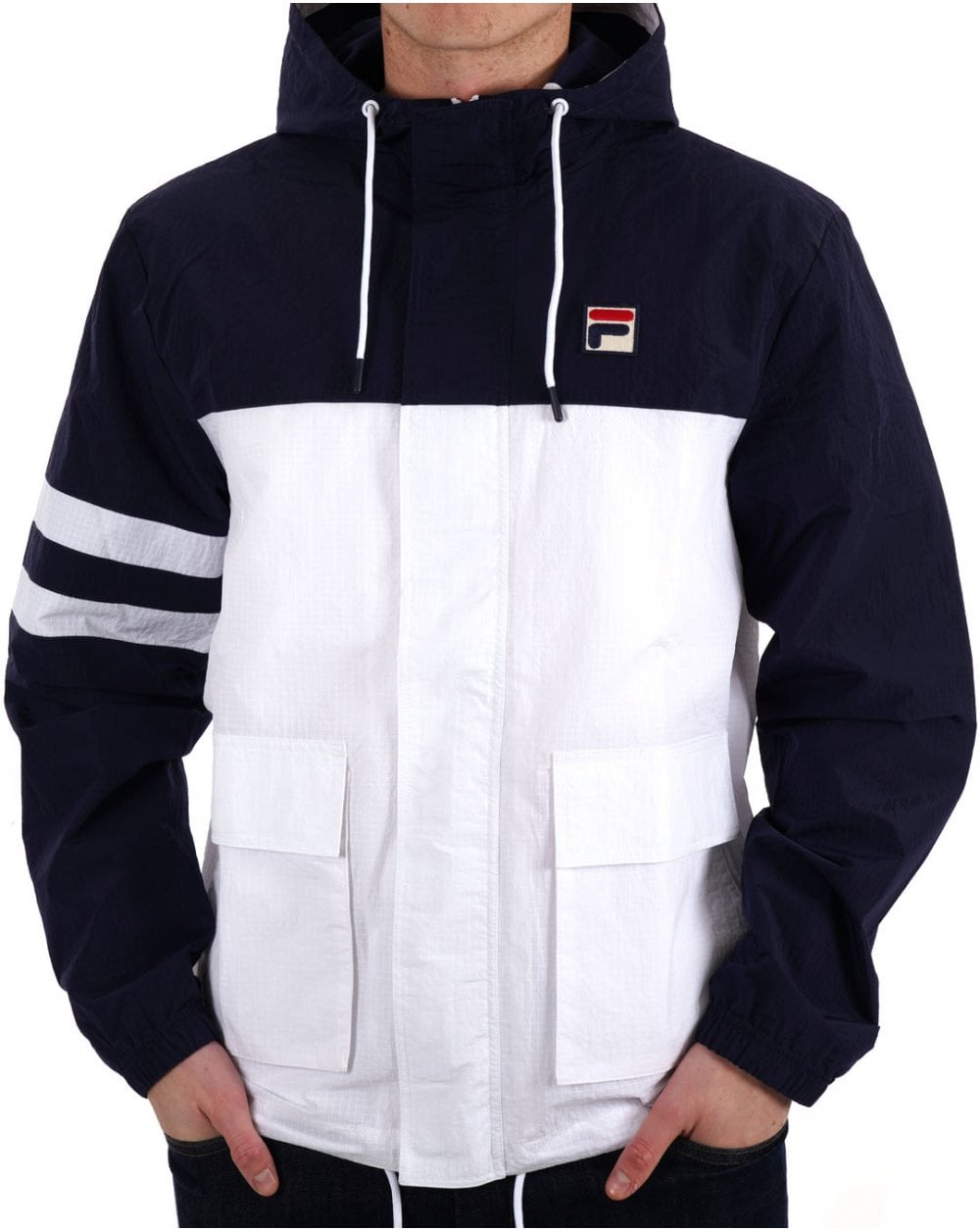 Fila Vintage Segeljacke Marineblau Weiß