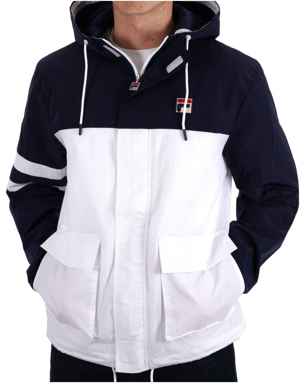 Fila Vintage Segeljacke Marineblau Weiß