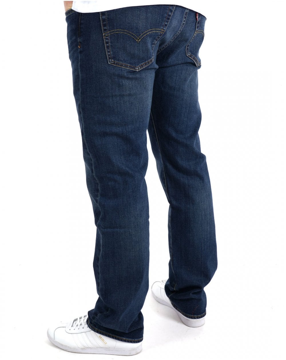 Levi's – 501 – Jeans in Original-Passform in dunklem Indigoblau mit Used-Effekt