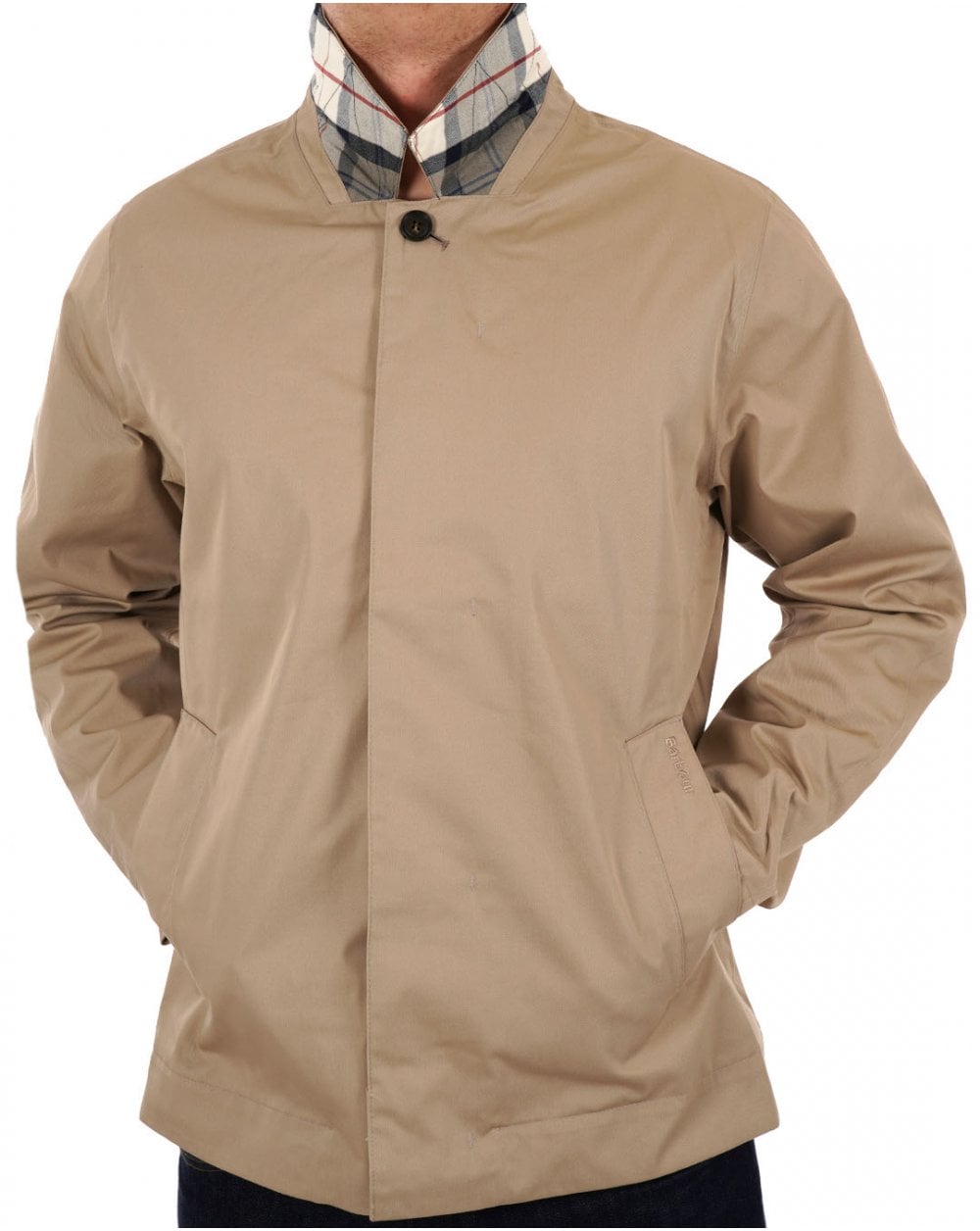 Barbour – Kurze, wasserdichte Rokig-Jacke in verwaschenem Stein