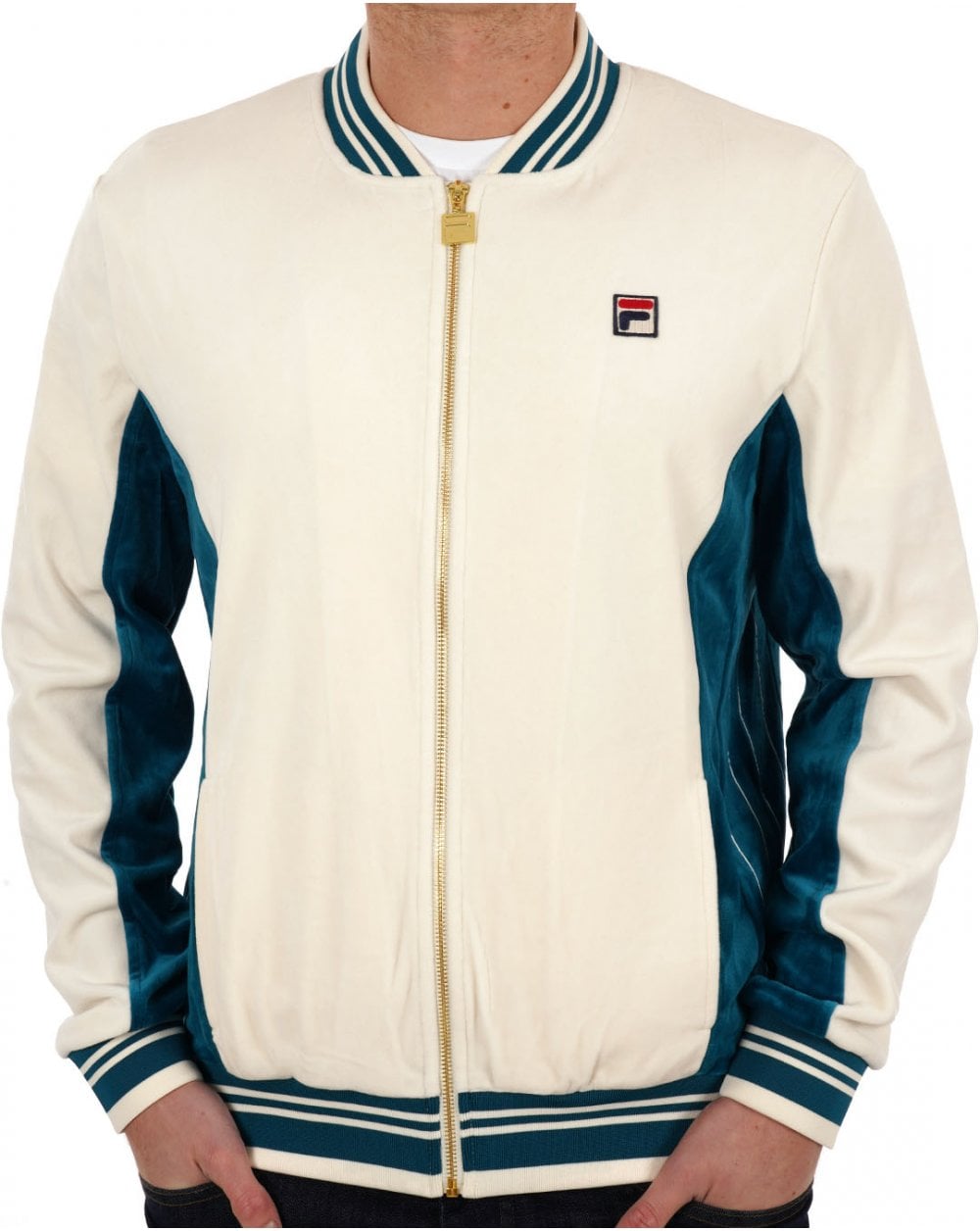 Fila Vintage Settanta Velour Mk1 Trainingsjacke Gardenia Lagoon