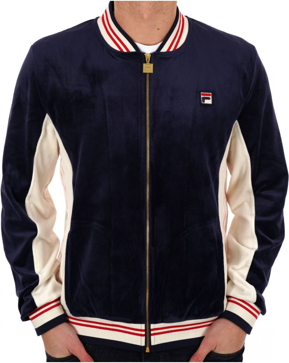 Fila Vintage Settanta Velour MK1 Trainingsoberteil, Marineblau