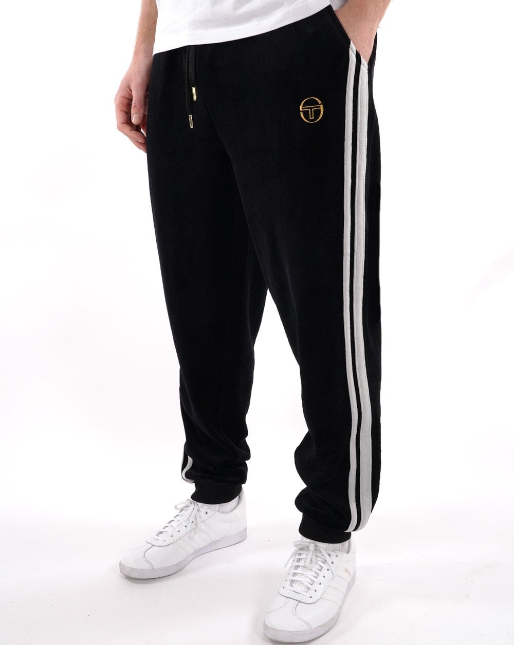 Sergio Tacchini Masters Velours Trainingshose Schwarz/Grau