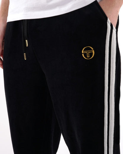 Sergio Tacchini Masters Velours Trainingshose Schwarz/Grau