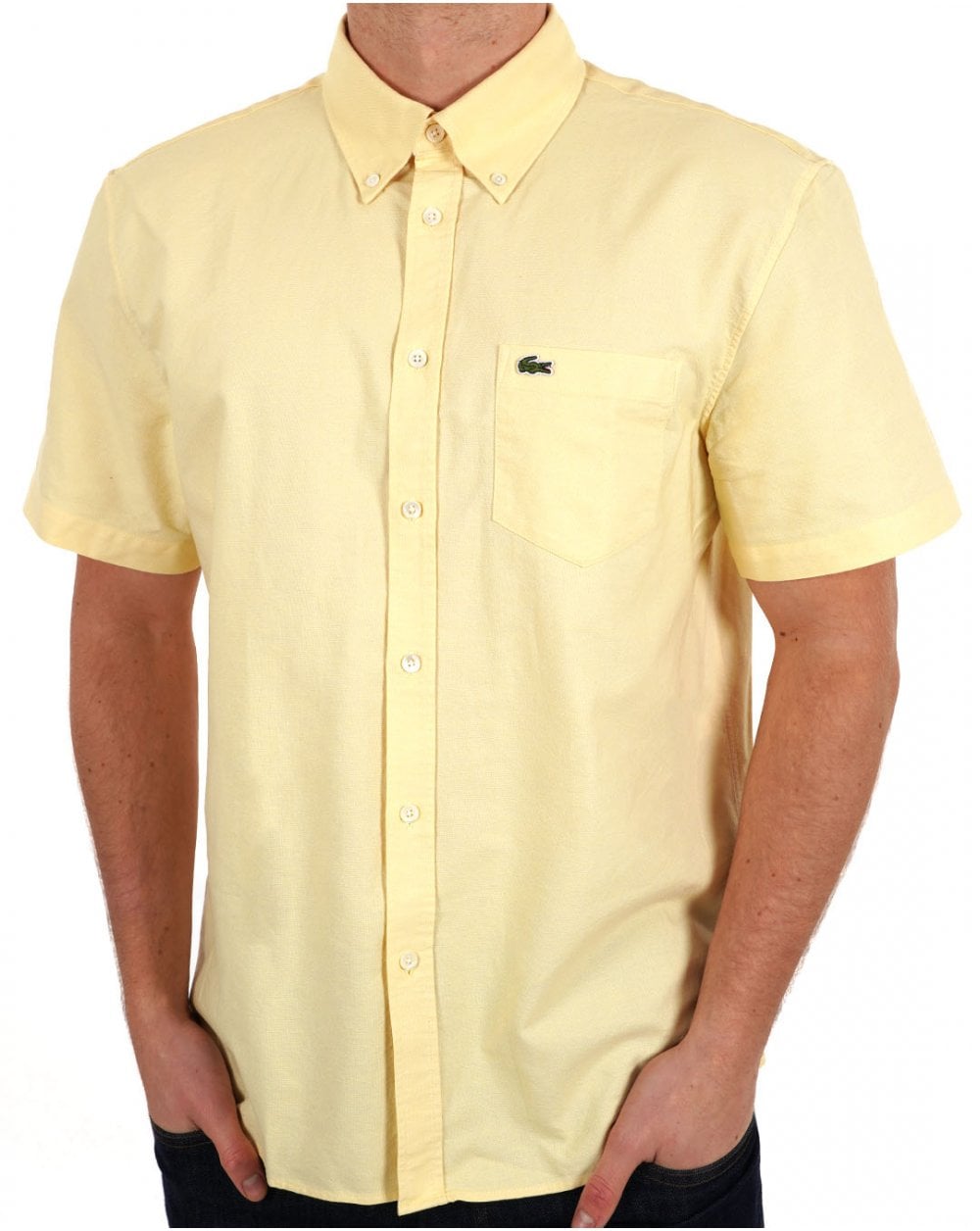 Lacoste Oxford Kurzarmhemd Gelb