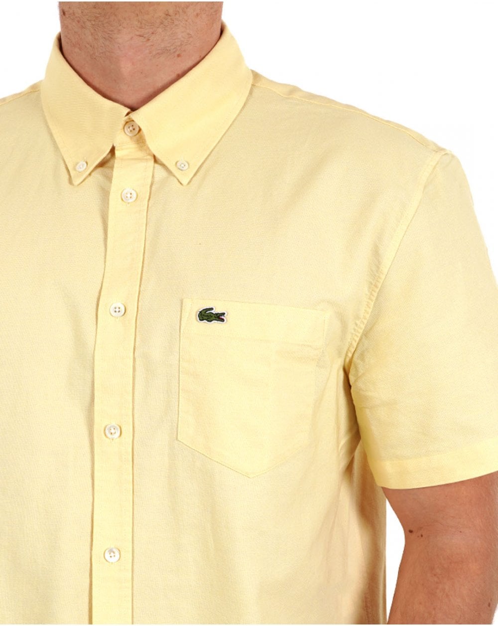Lacoste Oxford Kurzarmhemd Gelb