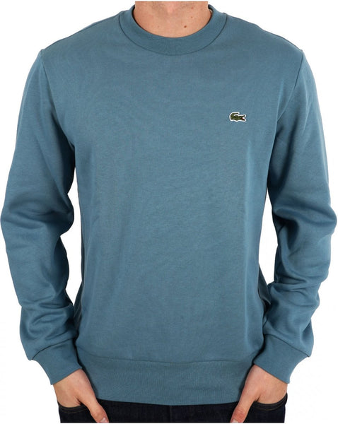 Lacoste Brushed Cotton Sweatshirt Limestone Blue