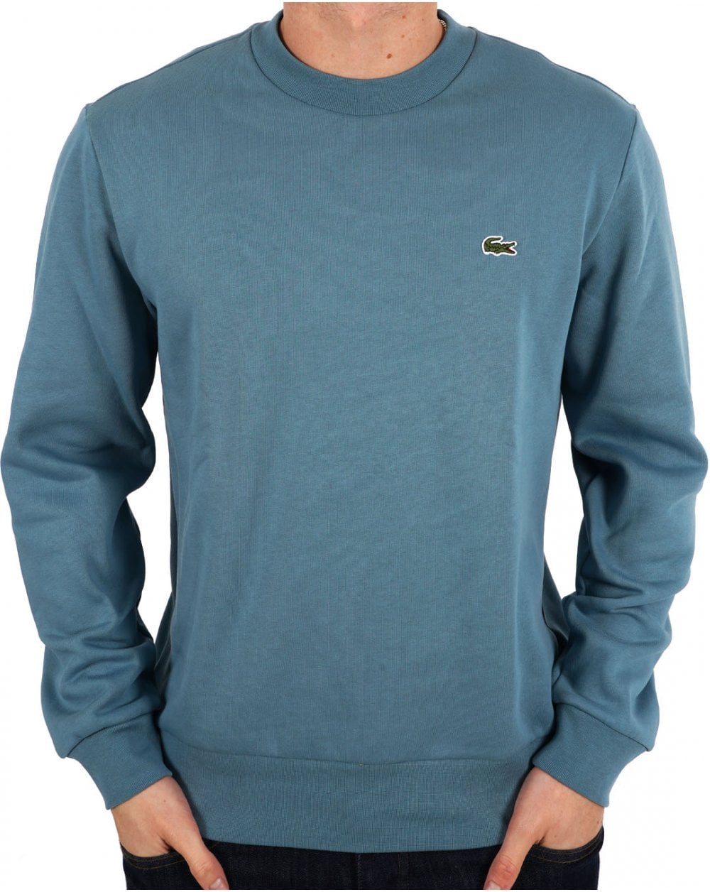 Lacoste – Sweatshirt aus gebürsteter Baumwolle, Limettenblau