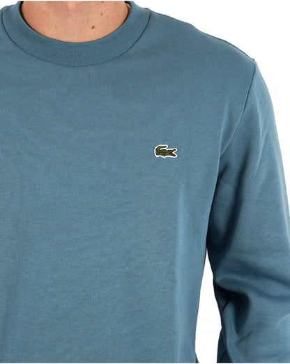 Lacoste – Sweatshirt aus gebürsteter Baumwolle, Limettenblau