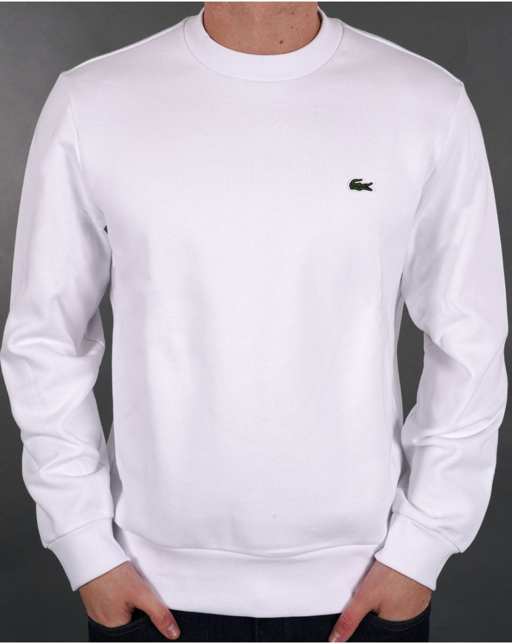 Lacoste Sweatshirt aus gebürsteter Baumwolle Weiß