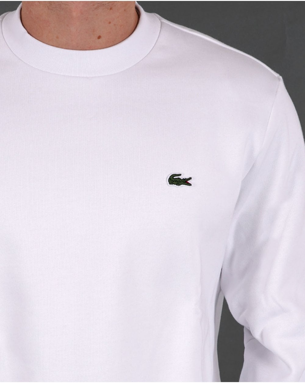 Lacoste Sweatshirt aus gebürsteter Baumwolle Weiß