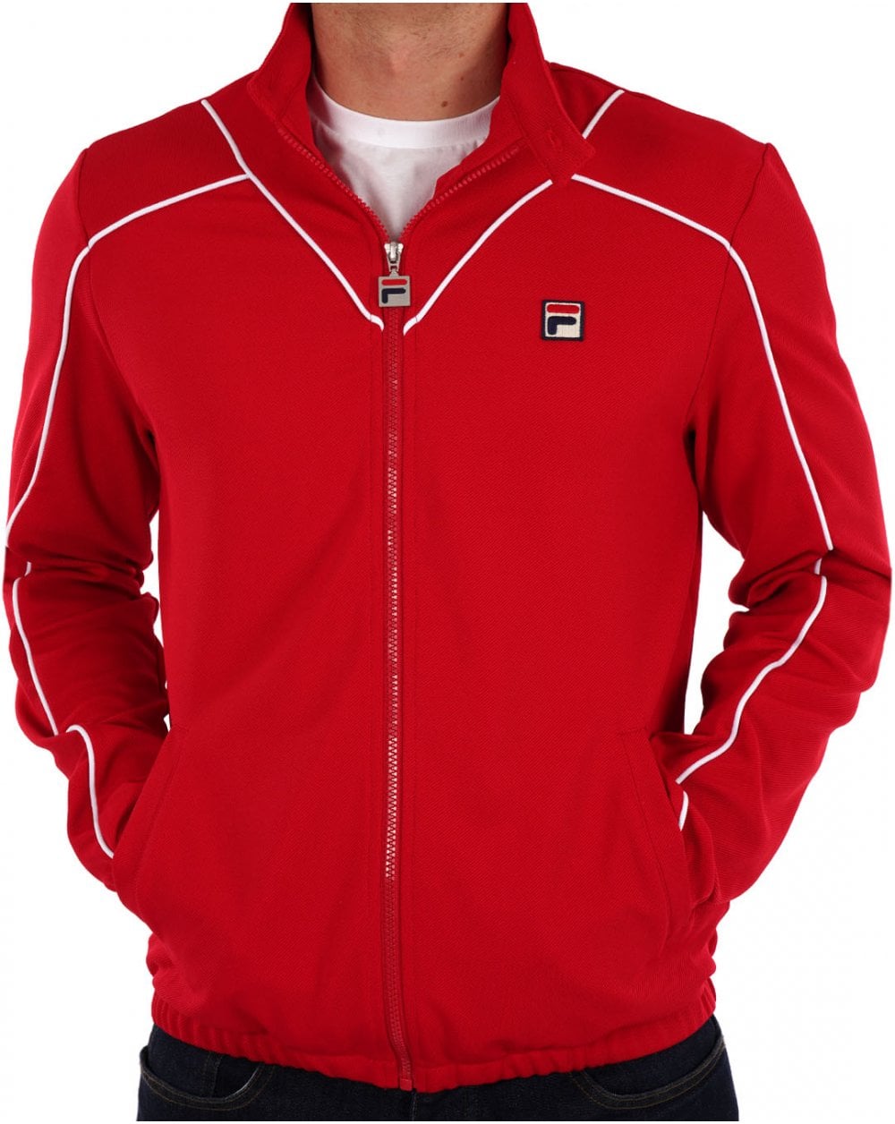 Fila Vintage Noble Trainingsjacke Rot Weiß