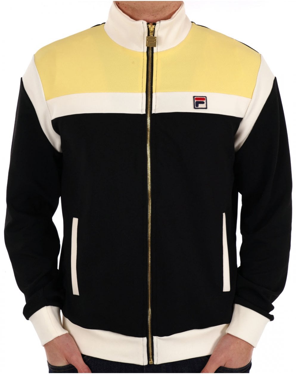 Fila Vintage Cruz Track Top Gelb / Schwarz / Gardenia