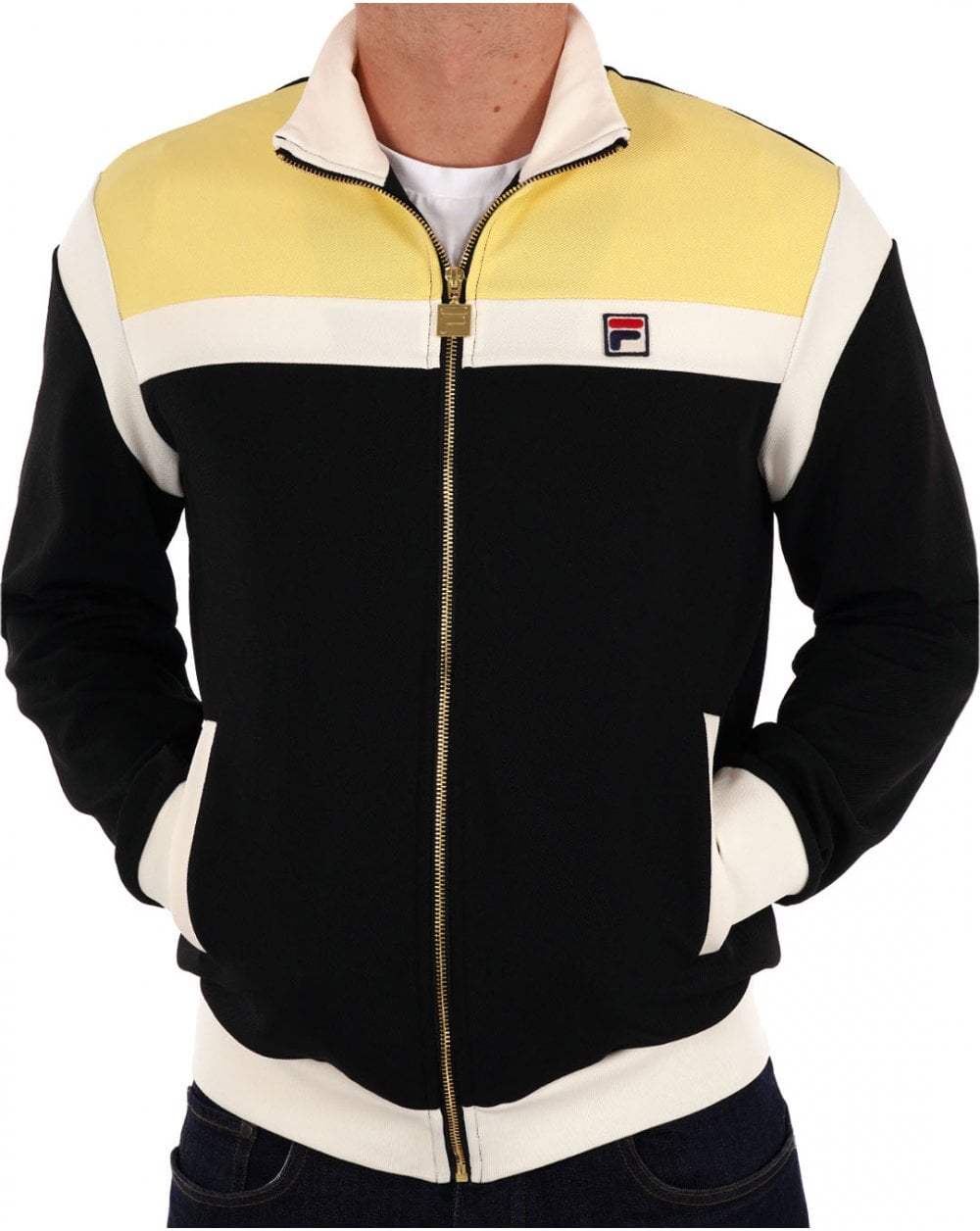 Fila Vintage Cruz Track Top Gelb / Schwarz / Gardenia