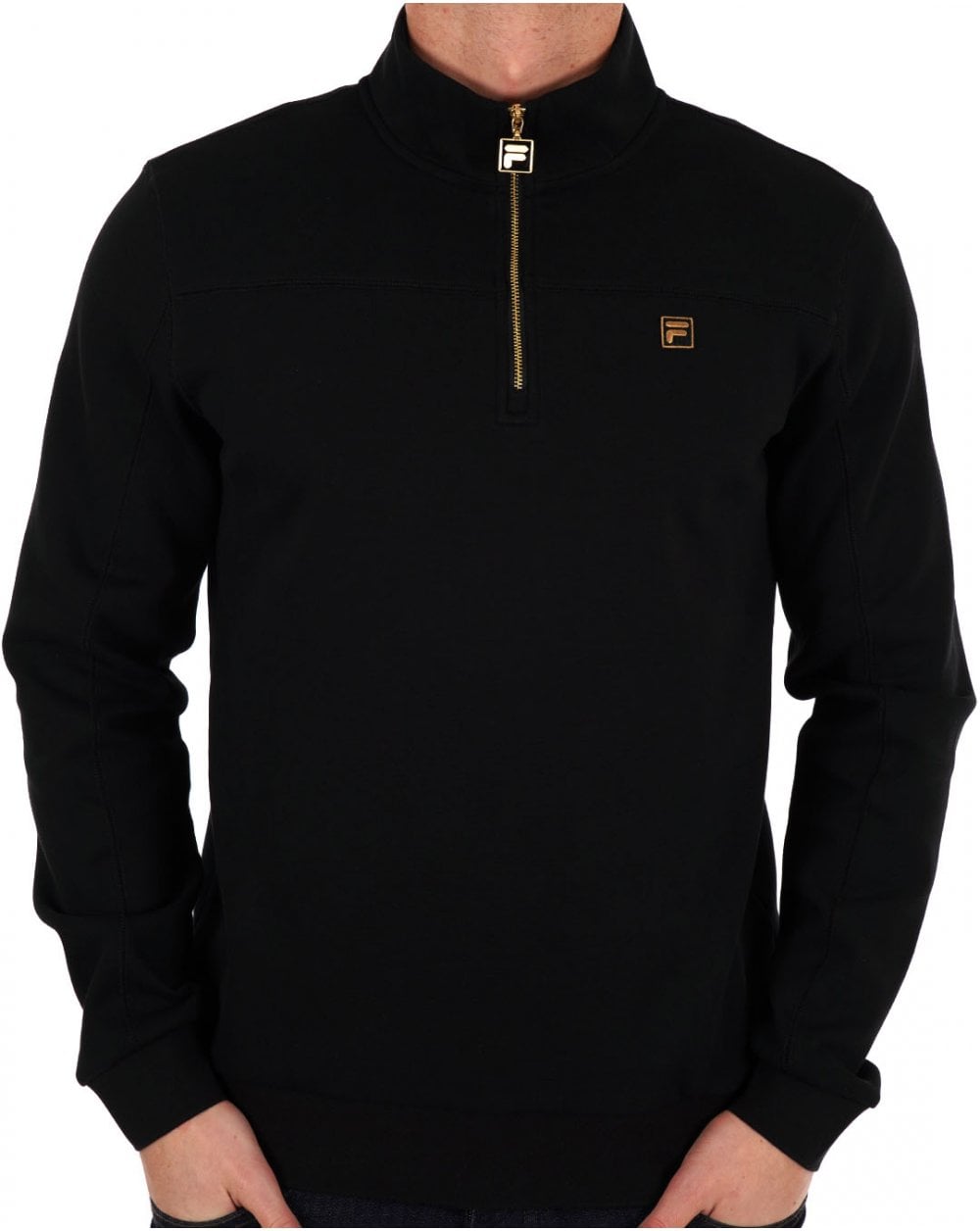 Fila Gold Half Zip Sweatshirt Schwarz