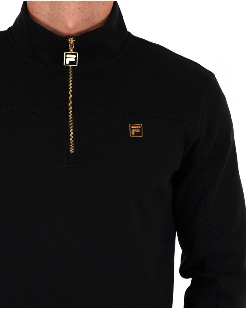 Fila Gold Half Zip Sweatshirt Schwarz