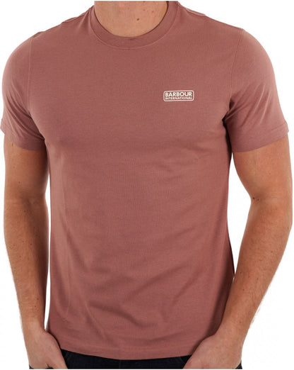 Barbour International – T-Shirt mit kleinem Logo in Vintage-Rosa