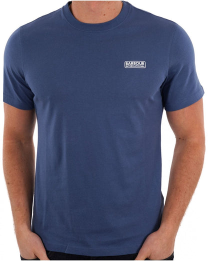Barbour International – T-Shirt mit kleinem Logo in Nordseeblau