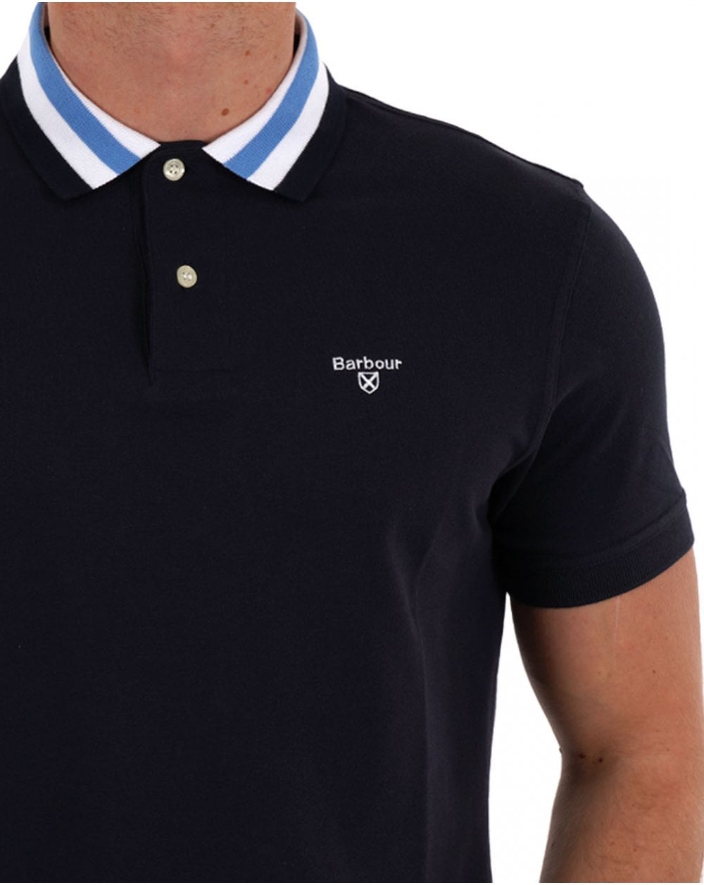 Barbour – Hawkesmoor – Poloshirt mit Streifen in Marineblau