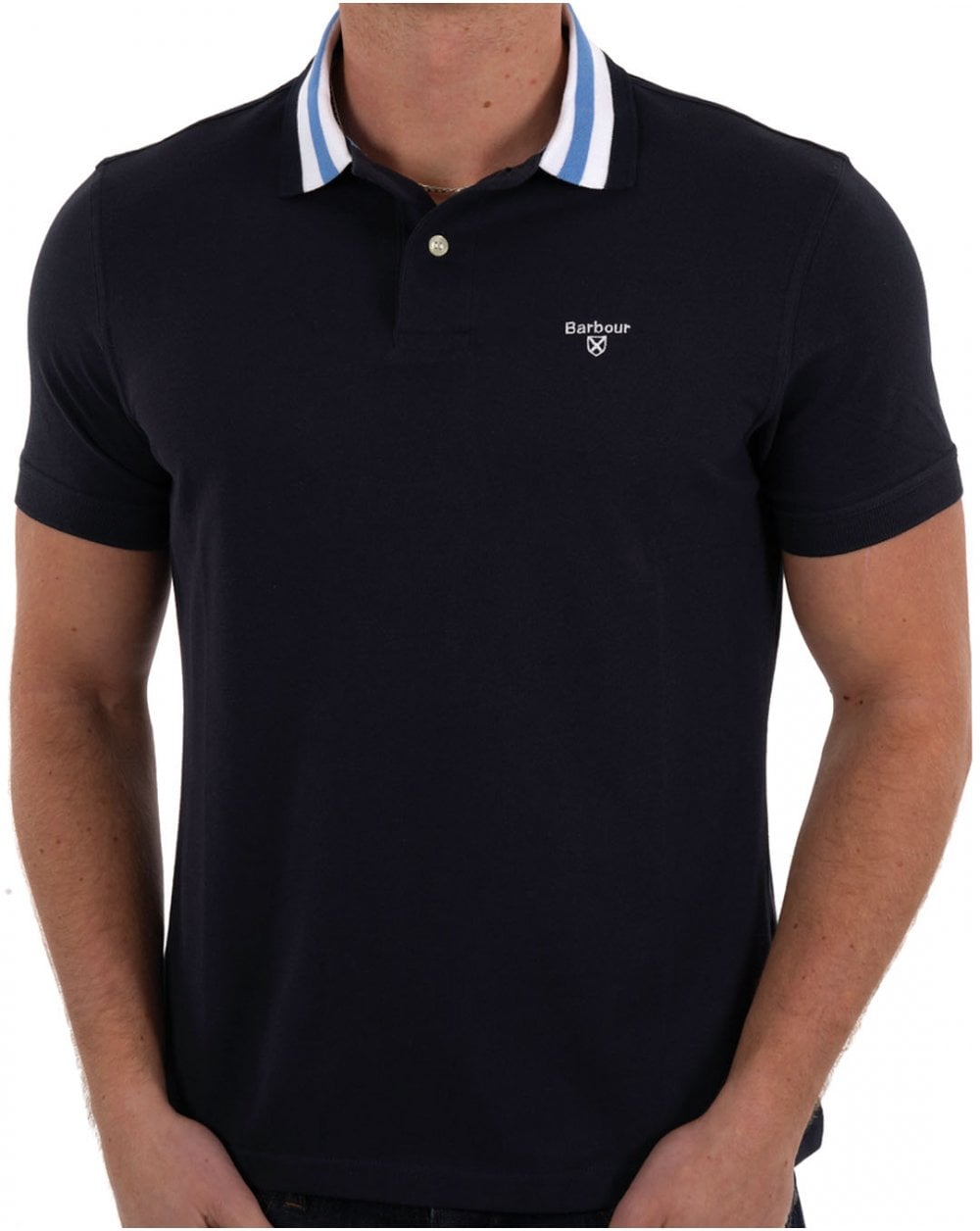 Barbour – Hawkesmoor – Poloshirt mit Streifen in Marineblau
