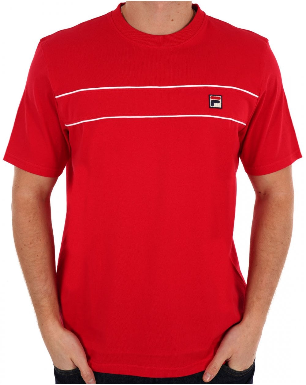 Fila Vintage Tris T-Shirt Rot/Weiß