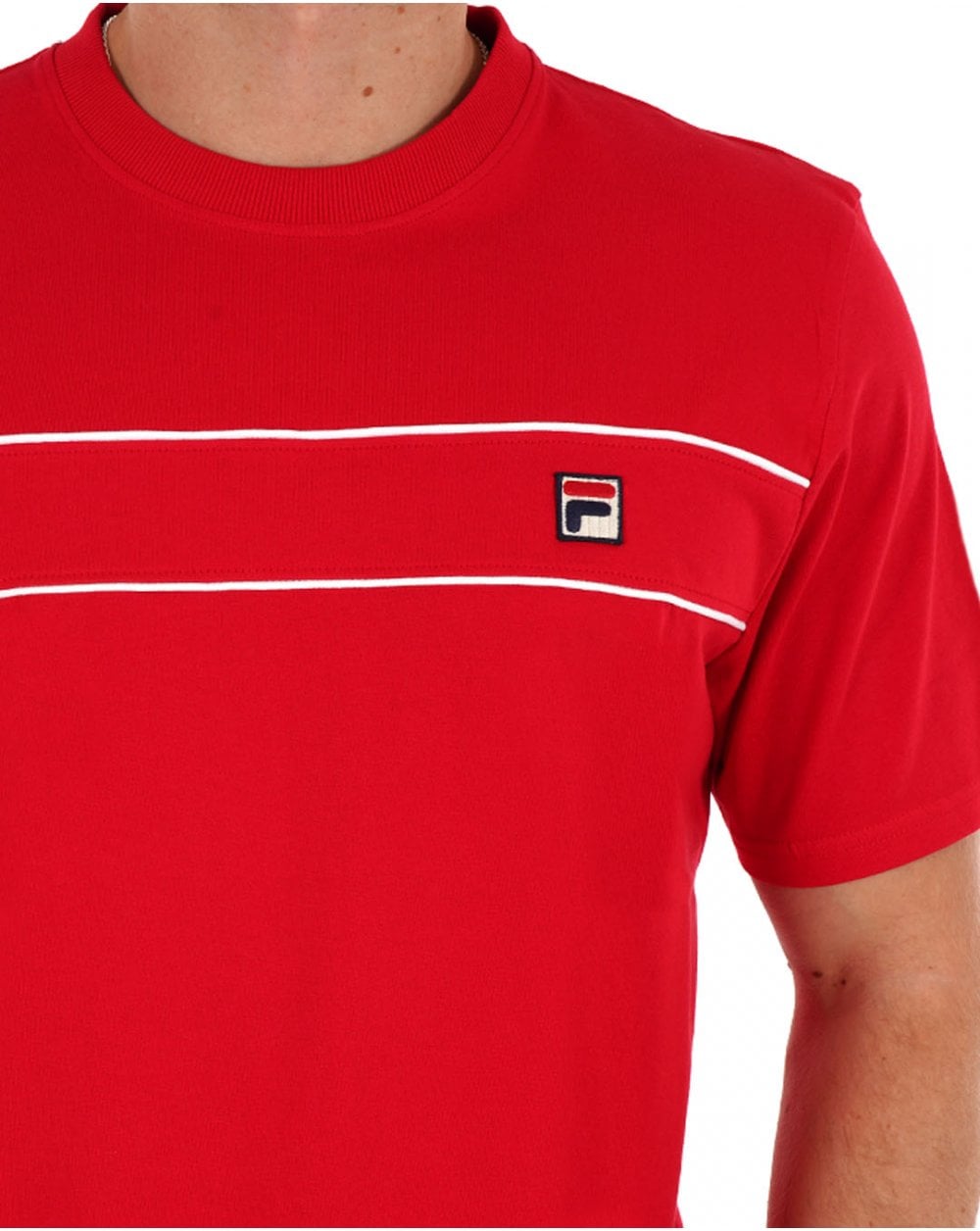 Fila Vintage Tris T-Shirt Rot/Weiß