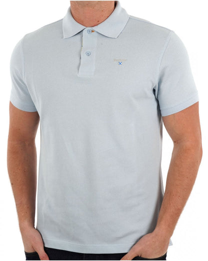 Barbour Tartan-Piqué-Poloshirt Niagara Mist